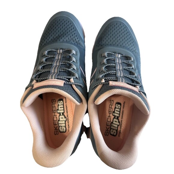 Skechers Slip Ins Womens Sz 9 Wide Fit Glide Step Slate Memory Foam Shoe 180272 - Picture 8 of 14